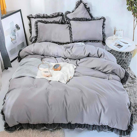 8 Pcs Daisymay Grey Bed Set (Quilt, Pillow & Cushion Covers) 1000