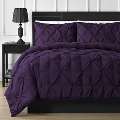 6 Pcs Diamond Purple Bed Sheet Set with Quilt and Pillow Covers