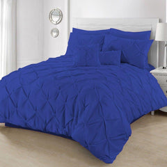 8 Pcs Diamond Royal Blue Bed Set (Quilt, Pillow & Cushion Covers)