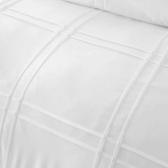 8 Pcs Double Line Pleated White Bed Sheet Set (Quilt, Pillow & Cushion Covers)