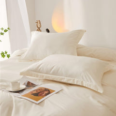 8 Pcs Dyed Plain White Bed Sheet Set (Quilt, Pillow & Cushion Covers)