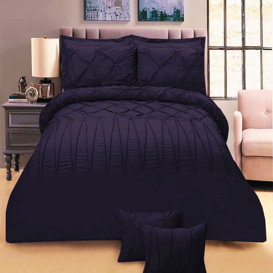 8 Pcs Livia Navy Blue Bed Set (Quilt, Pillow & Cushion Covers) 1024