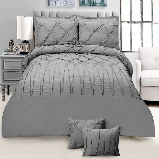 8 Pcs Livia Silver Grey Bed Set (Quilt, Pillow & Cushion Covers) 1000