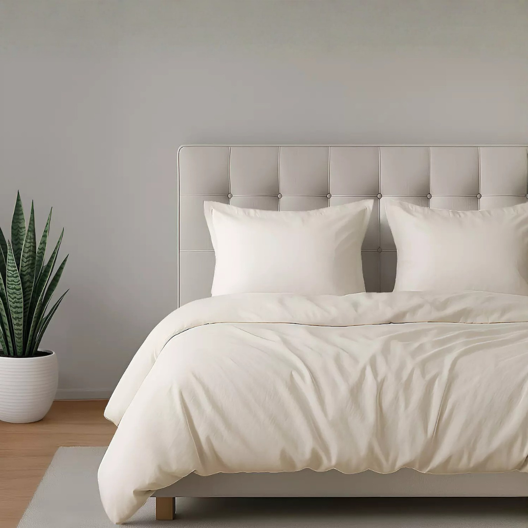 8 Pcs Plain White Bed Sheet Set (Quilt, Pillow & Cushion Covers)