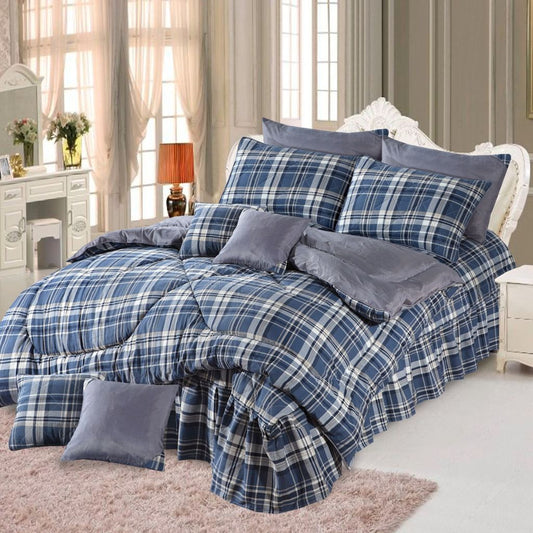 Calliope 10 Pcs Bedding Set with Filled Comforter Blue 1024