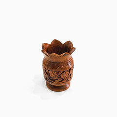 Acosta Carved Wooden Pencil Holder