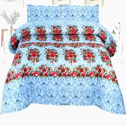 Adderley Floral 3 Pcs Bedding Set Blue 1200