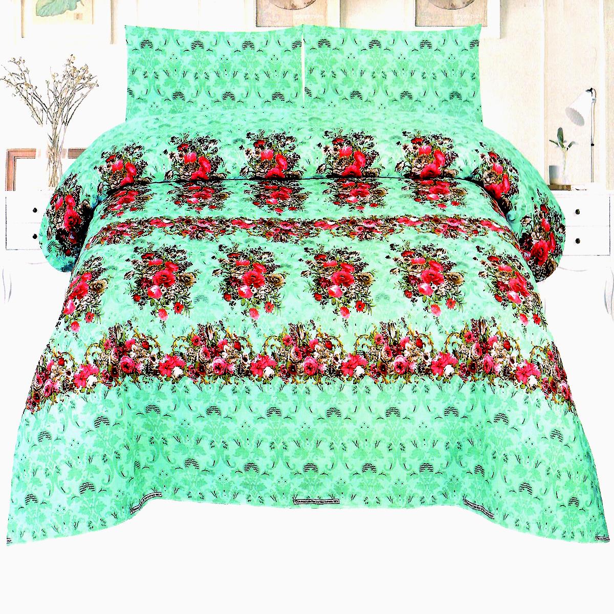 Adderley Floral 3 Pcs Bedding Set Ferozi