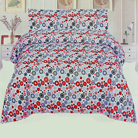 Adria Circles 3 Pcs Bedding Set Red 1500