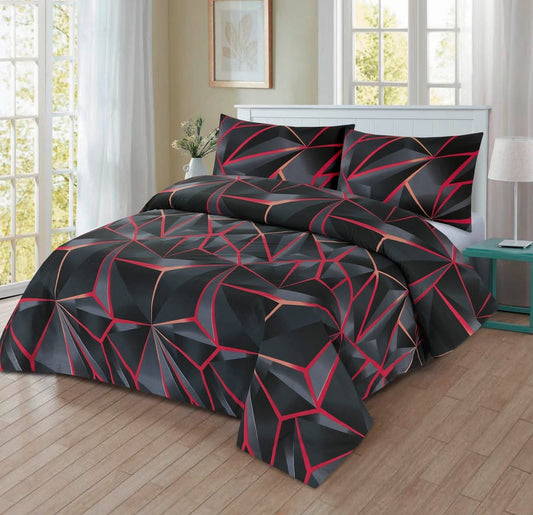 Aerial 3 Pcs Bedding Set Black 1024