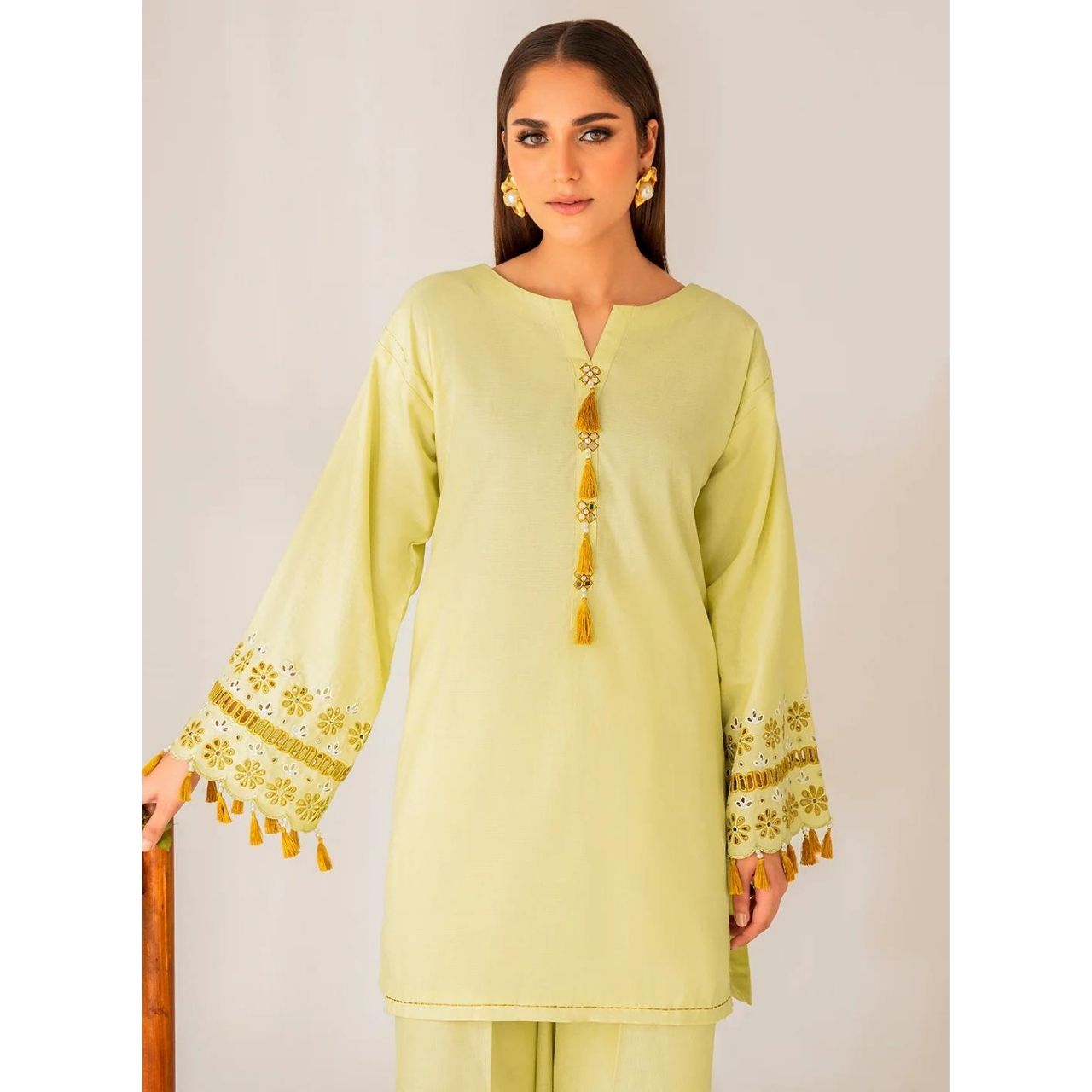 Aizal 2 Pcs Embroidered Stitched Suit