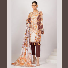 Al Karam Printed Unstitched 3 Pcs Lawn Suit Maroon