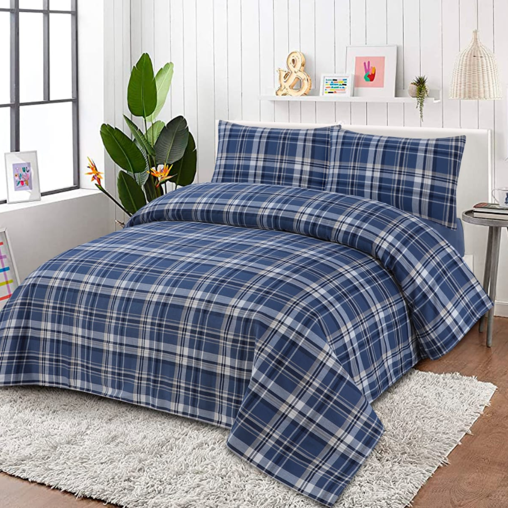 Alacrity 3 Pcs Bedding Set Check Blue