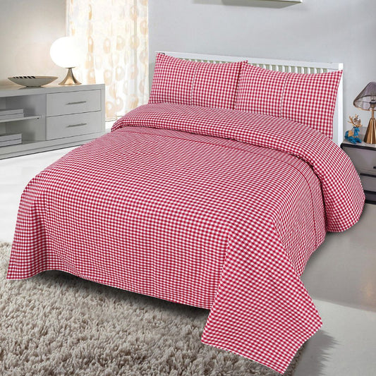 Alacrity 3 Pcs Bedding Set Check Red 1024