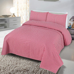 Alacrity 3 Pcs Bedding Set Check Red