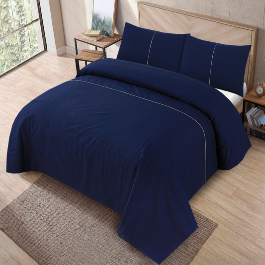 Alacrity 3 Pcs Bedding Set Navy Blue 1024