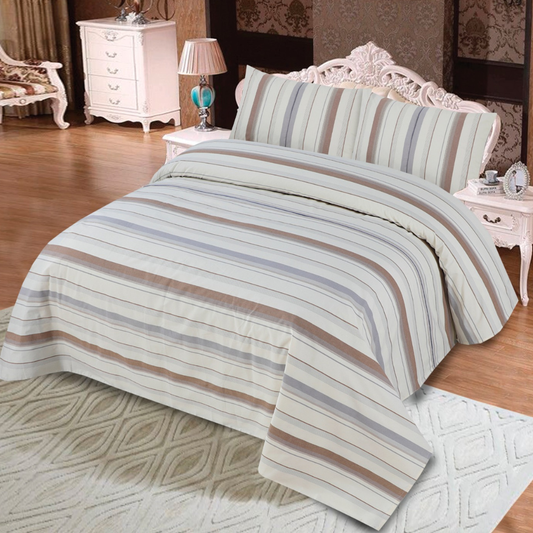 Alacrity 3 Pcs Bedding Set Stripe Beige 1024