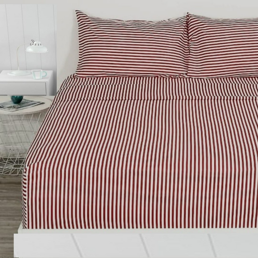 Alacrity 3 Pcs Bedding Set Striped Maroon 1024