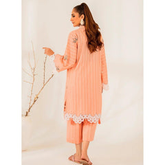 Alessa 2 Pcs Embroidered Stitched Suit Peach