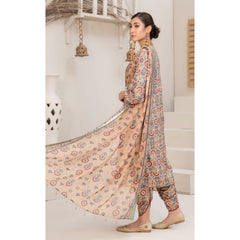 Alkaram 3 Pcs Unstitched Printed Linen Suit Brown