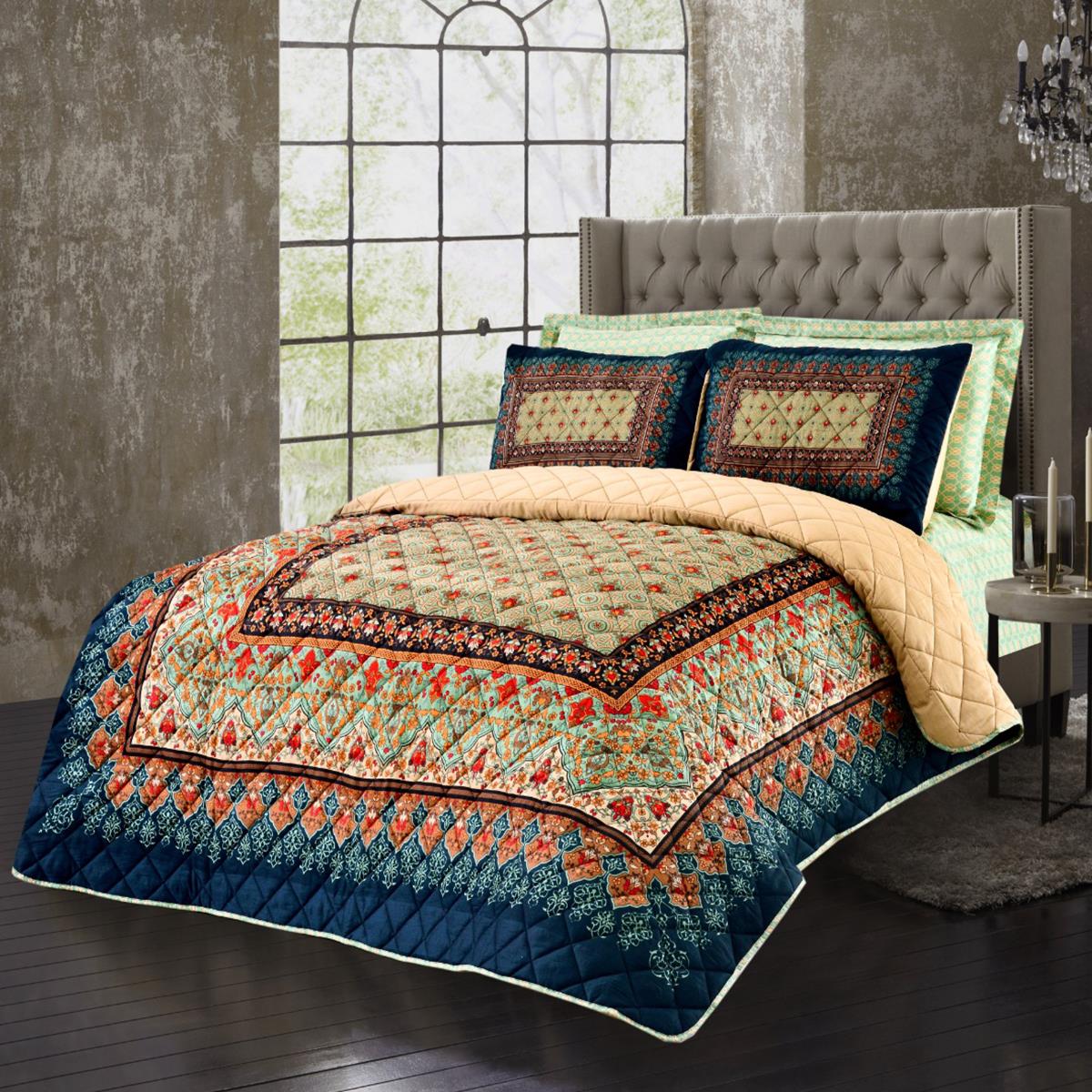 Allure 6 Pcs Cotton Sateen Bed Spread Set