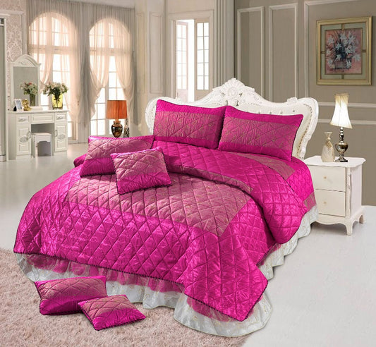 Alpine 6 Pcs Bedding Set with Filled Comforter Pink 1024