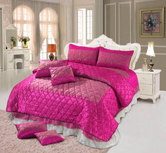 Alpine 6 Pcs Bedding Set with Filled Comforter Pink