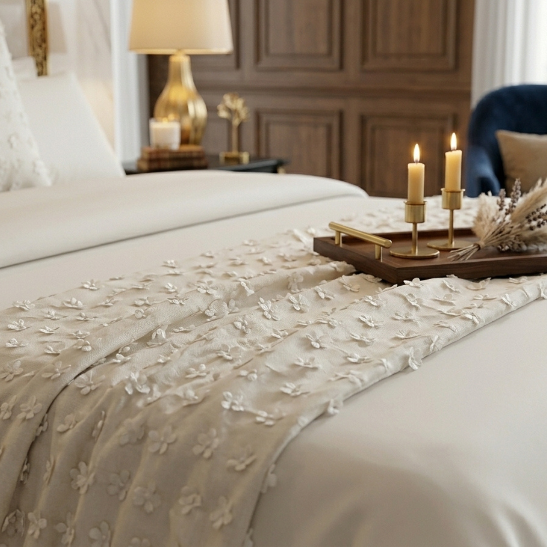 Anemoia Bed Runner Grey White