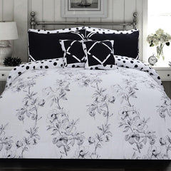 Angela Grey Floral 8 Pcs Duvet Cover Bedding Set 01