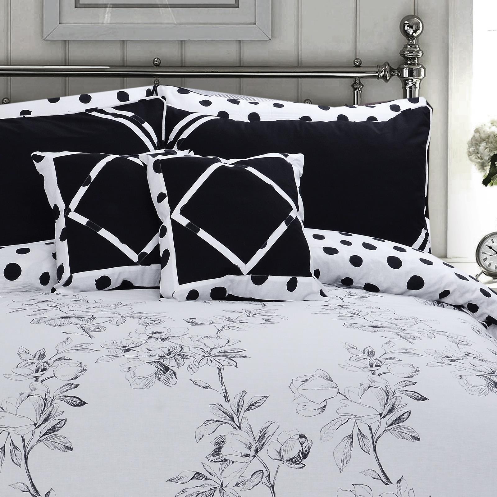 Angela Grey Floral 8 Pcs Duvet Cover Bedding Set 02