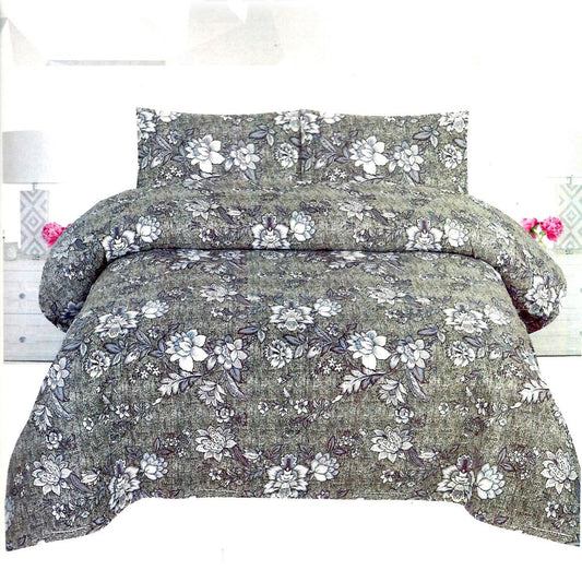 Aria Floral 3 Pcs Bedding Set Grey 1200