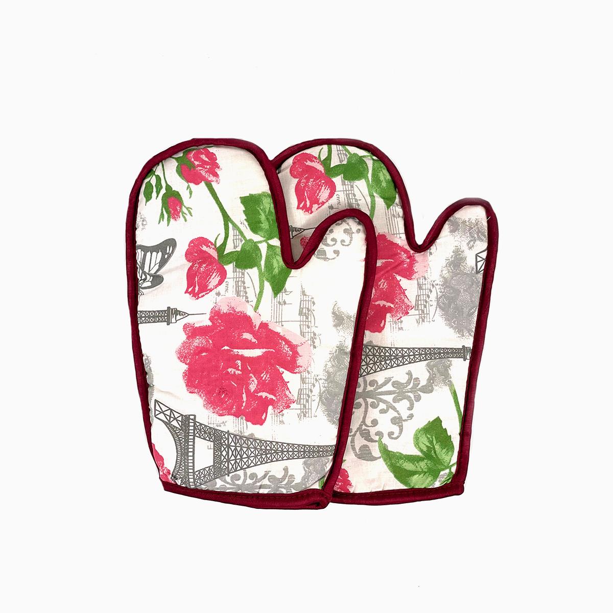 Austin Oven Mitt Set Rose Red