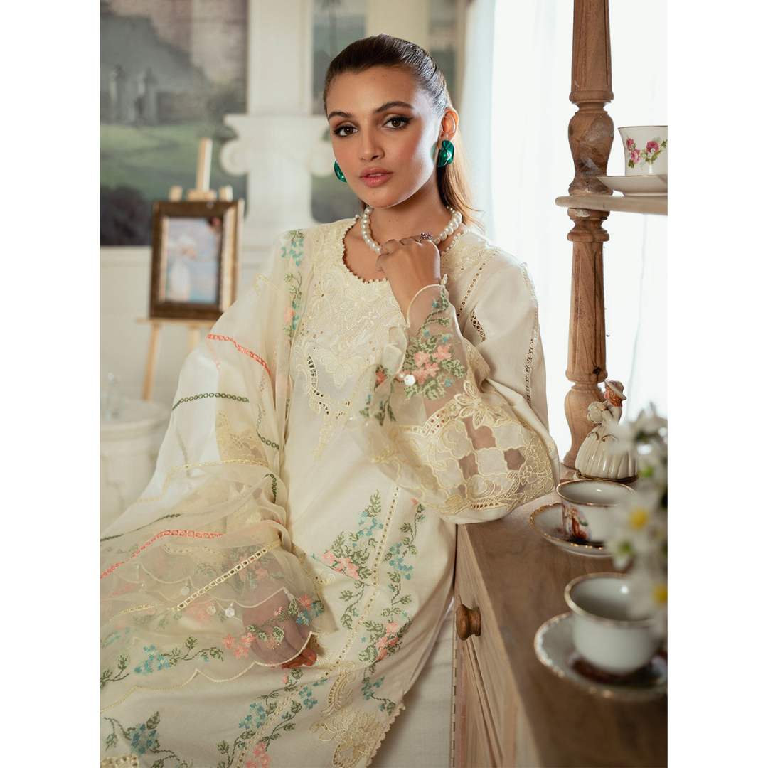 BELLA 3PC Unstitched Embroidered Suit