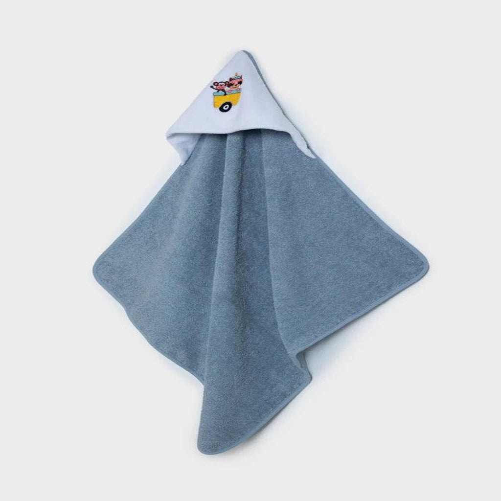 Emilia Baby Hooded Towel Grey