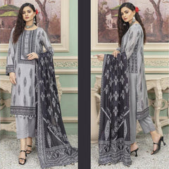 Bareeze 2 Pcs Unstitched Printed Lawn Suit Black