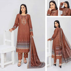 Sapphire 3 Pcs Unstitched Printed Lawn Suit Paisley Brown