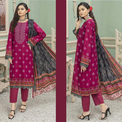 Bareeze 2 Pcs Unstitched Printed Lawn Suit Magenta