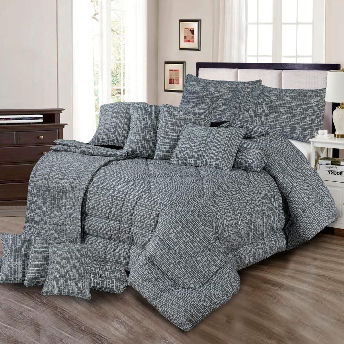 Barron 14 Pcs Cotton Jacquard Bedding Set with Filled Comforter