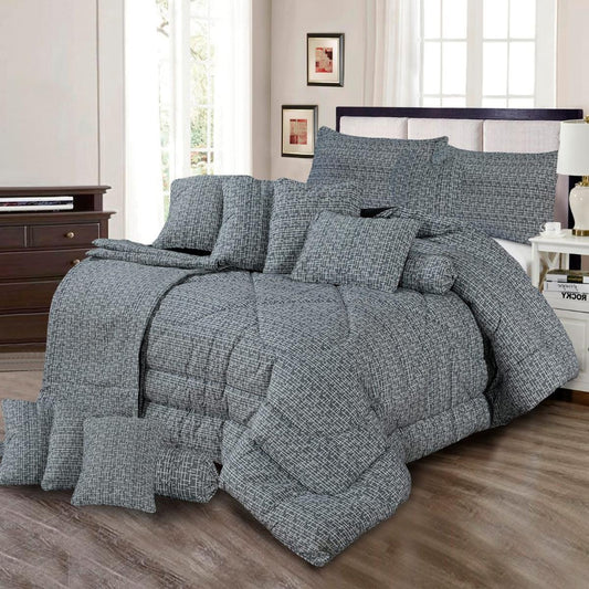 Barron 14 Pcs Cotton Jacquard Bedding Set with Filled Comforter 1200