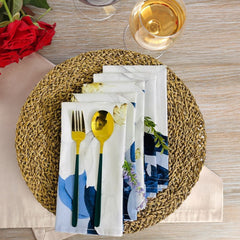 Baskin 8 Pcs Napkins Set Floral Blue