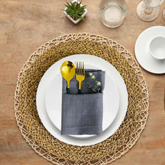 Baskin 8 Pcs Napkins Set Smoke Grey