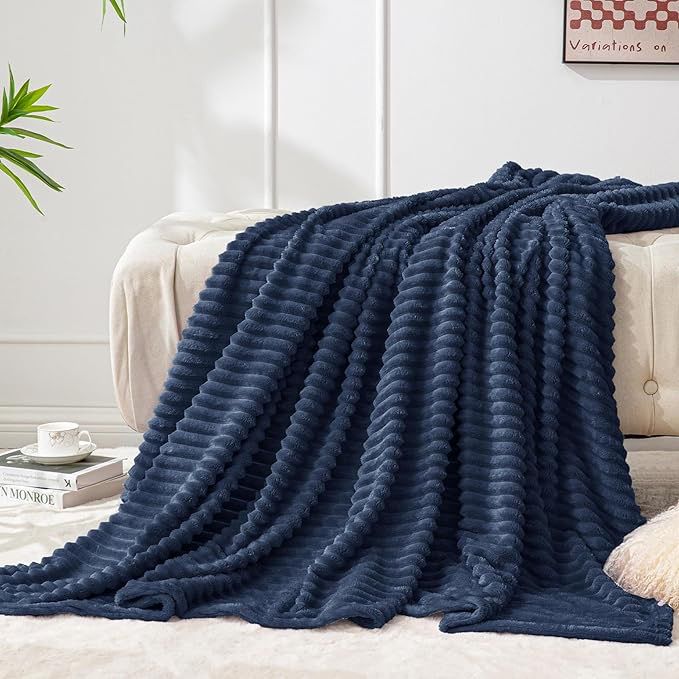 Bed Throw Blanket Blue Ultra Soft for All Seasons