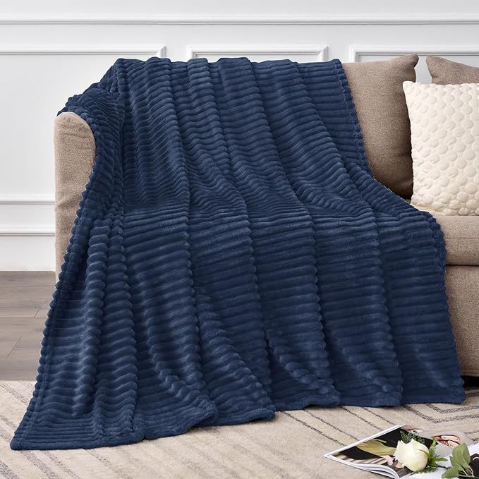 Bed Throw Blanket Blue Ultra Soft for All Seasons