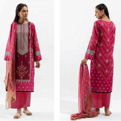 Beechtree 3 Pcs Unstitched Karandi Suit Pink