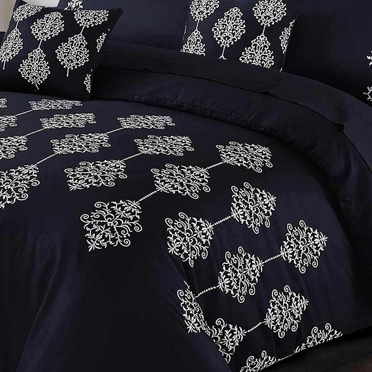 Belina Embroidered 3 Pcs Duvet Cover SetEmbroidered