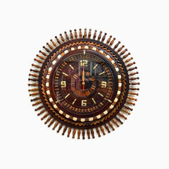 Berrada Wooden Wall Clock Dark Brown