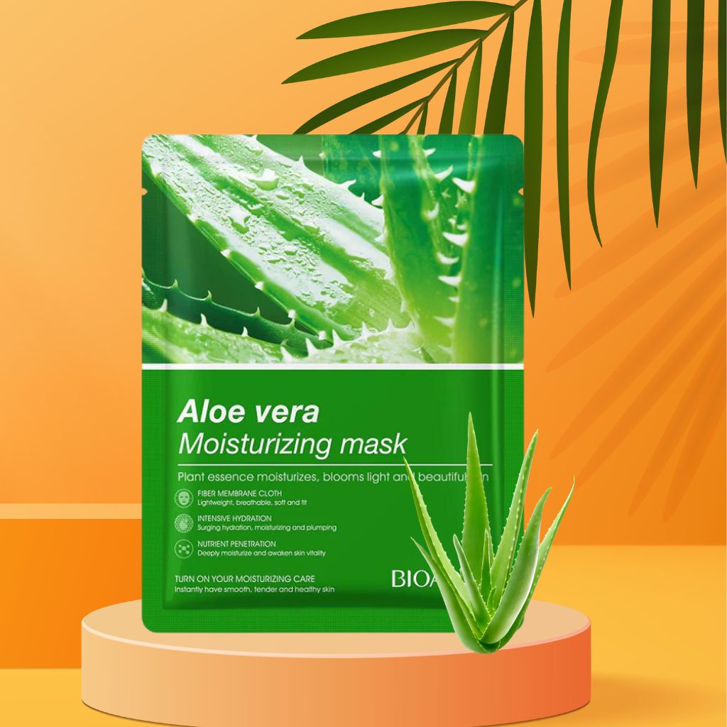 Bio Aqua Aloe Vera Moisturizing Facial Sheet Mask Green