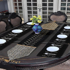 Forest 7 Pcs Table Runner Set Black