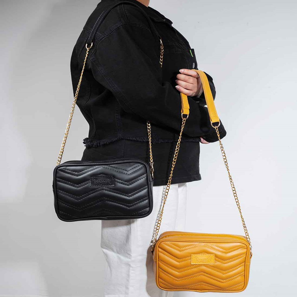 Rangoon Mustard Quilted Crossbody Bag