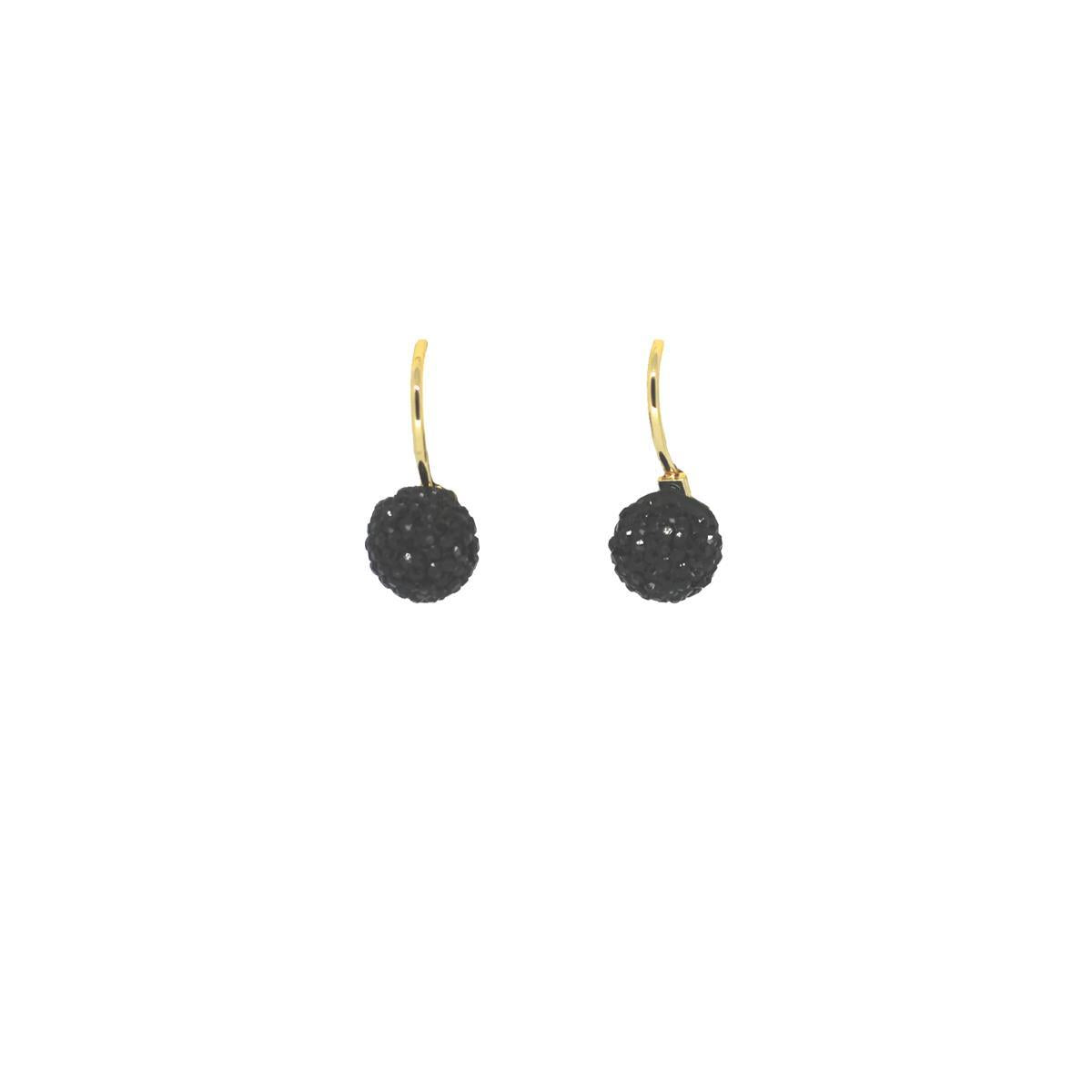 Black Round Earrings